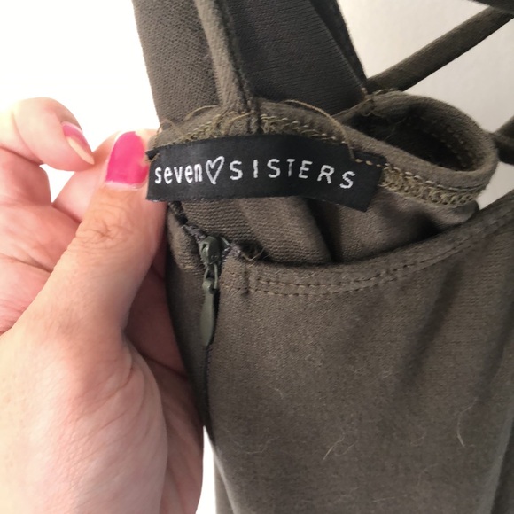 Seven Sisters olive green midi dress, size Small - Picture 4 of 6